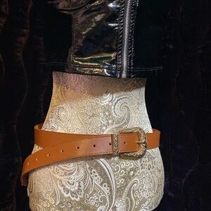 Brown belt with golden buckle #119